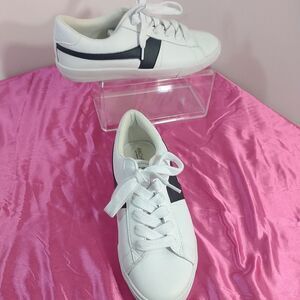 Rachel Zoe Women's SZ 10 Round Toe Lace Up Leather Sneakers White .